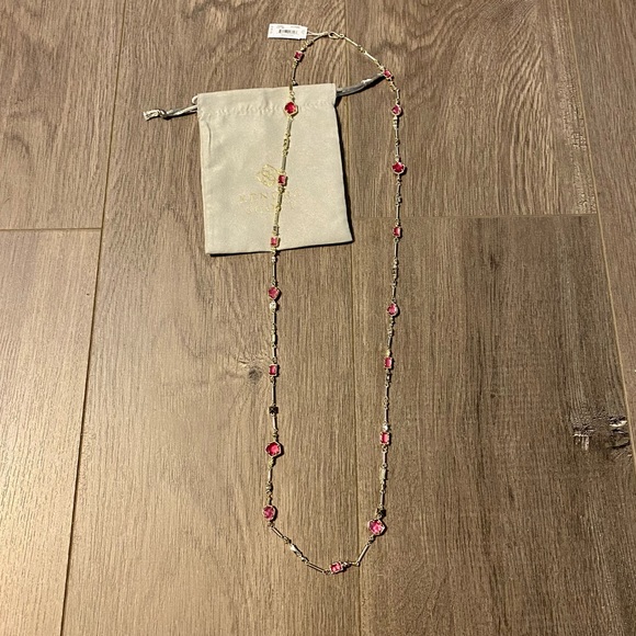 New Kendra Scott Yazmin Rose Gold Long Necklace Berry Mix NWT - Picture 4 of 7